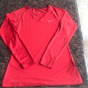 Nike Pro L long sleeve Coral Dri Fit Tee